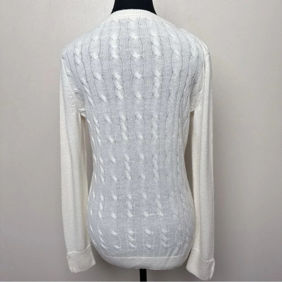 Talbots Womens Small Crew Neck Cable Lambswool Sweater - Picture 2 of 15